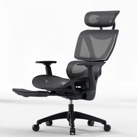 Silla de Oficina Ergonómica en Forma de X con Doble Respaldo, Reposabrazos Tridimensional Ajustable y Reposacabezas Bidimensional