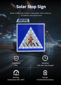 لافتات مرور مخصصة من كوزين، مربعة ومثلثة، وامضة، من السبائك، لسلامة المشاة عند عبور الطريق، لافتات إرشادية للطرق الحضرية - Product Image 6