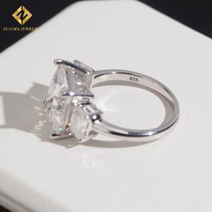 เครื่องประดับเพชรชั้นดีแหวนหมั้นเพชรแบบเจ้าหญิง925สเตอร์ลิงกราแหวนเพชรโมอิสซาไนต์สำหรับผู้หญิง - Product Image 5