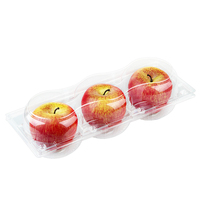 Kristalheldere wegwerp PET doos met klep, voor appels, met scharnier, verpakking voor vers fruit, transparante plastic doos