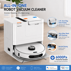 Teendow D60s Ultra Aspiradora Robot 2 in 1 Vacuum and <b>Mop</b> Robot Cleaner 6000pa Lidar Aspirateur with Base Station D60s Ultra - Product Image 1