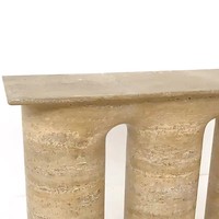 KUMUSI FURNITURE Design personnalisé en forme d'arche italienne Calacatta Alto Table console de luxe en travertin pour la décoration de la maison