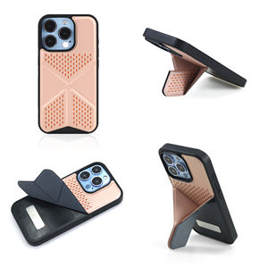 Étui de téléphone avec béquille et design ajouré respirant, coque de protection antichoc en TPU+PC pour iPhone séries 16/17 - Product Image 4