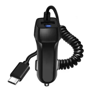 Chargeur de voiture Adaptateur USB pour téléphone portable avec Type-C Miro-Sortie de port USB 5V 2.1A accesorios para auto