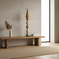 Esculturas de Piso Bohemias Hechas a Mano con Cuerda Natural Envuelta en Papel, Columnas en Forma de Bola para Sala de Estar o Villa
