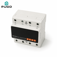 Relais de protection triphasé sur rail DIN PUGO PLS-888 4P 63A 380V 3NO avec contact en cuivre et bornes à vis pour alimentation CA