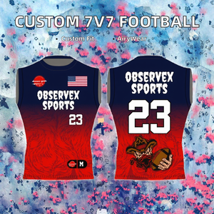 7v7 Flag Football Youth Compression Uniform Sleeveless Breathable Sublimated Printing Elastic Strap Custom Team Name - Product Image 2
