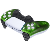 Coque de protection transparente verte personnalisée pour manette PS5, accessoire de jeu pour joystick