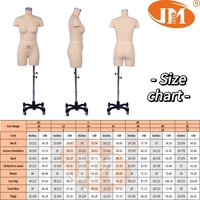 Mannequin de couture professionnel pour femme, demi-corps, en fibre de verre, avec support métallique