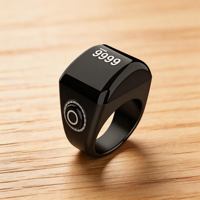 Bague connectée Tasbeeh Zikr pour la prière musulmane, 5 rappels d'heures de prière, autonomie de 15 jours, batterie 40 mAh, étanche IP7, pour hommes et femmes