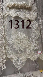 ชุดผ้าปูโต๊ะสีทองแวววาวทำด้วยมือผ้าปูโต๊ะสีเบจปักลายคริสต์มาส - Product Image 6