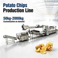 Vollautomatische Kartoffelchips-Produktionslinie 300kg/h Industrielle Pommes-Frites-Herstellungsmaschine für Snack-Food-Fabriken