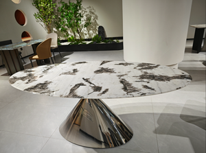Fashionable Natural Marble Oval Durable Waterproof <strong>Stable</strong> Eco-Friendly Dining <strong>Table</strong> for Villa Hotel Apartment Modern Furniture - Product Image 3