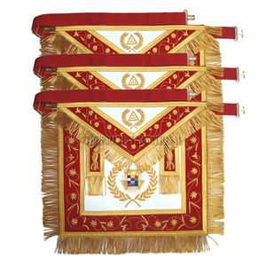 Exquis brodé à la main maçonnique haut prêtre arche royale tabliers personnalisé en cuir tissu ruban collier à la main couture - Product Image 1