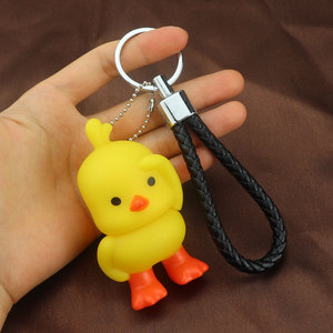 Túi Quyến Rũ Chuỗi 3D PVC Dễ Thương Nhỏ Màu Vàng Vịt Keychain Nhảy Múa Cao Su Vịt Phim Hoạt Hình Túi Mặt Dây Chuyền Móc Chìa Khóa Cho Nam Giới Phụ Nữ Keyring - Product Image 6