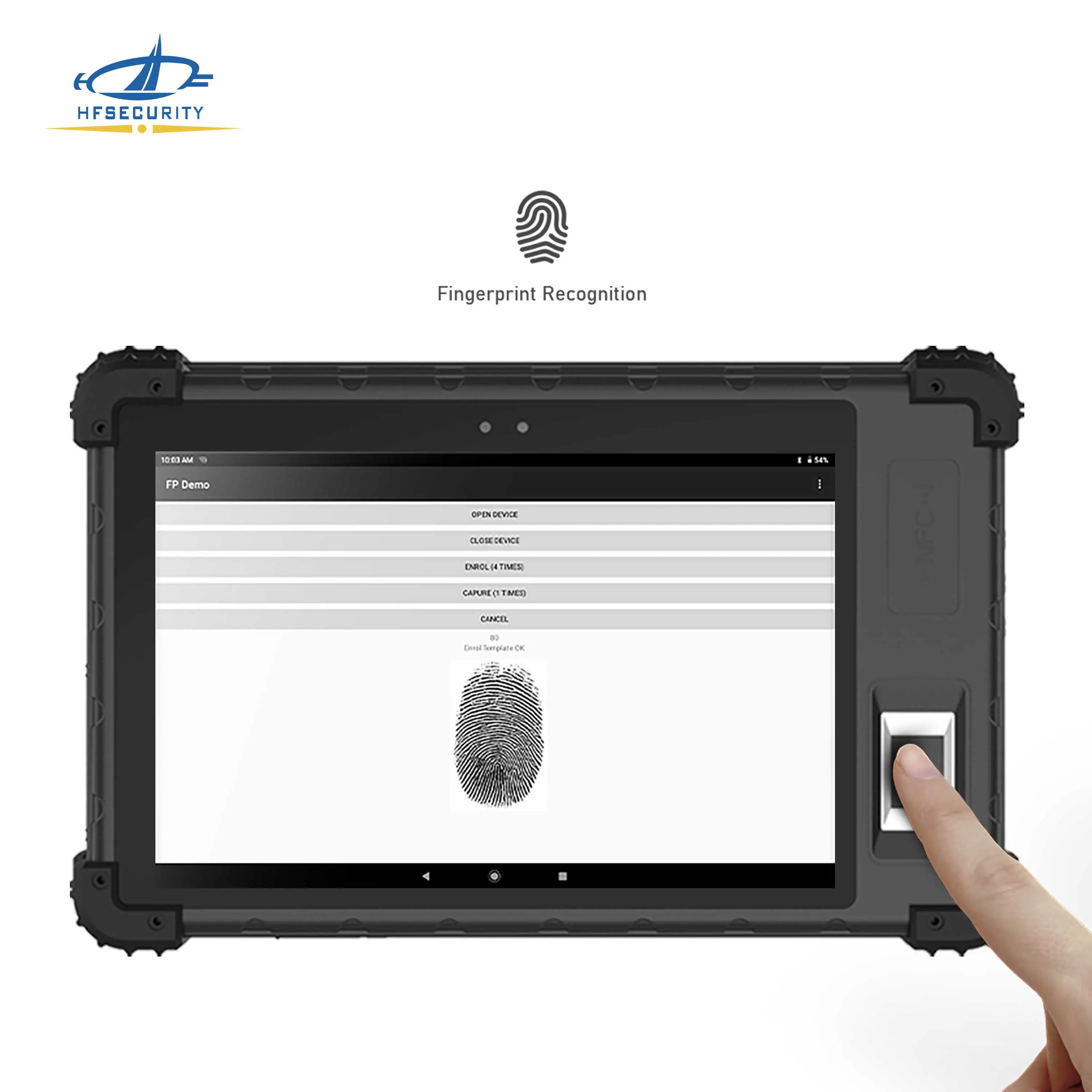Hfsecurity Fp08 Android 11 Os Draagbare Gezichts 8 Inch Vingerafdrukscanner Robuuste Biometrische Tablet