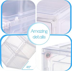 Caja de Almacenamiento Plegable Multifuncional de Acrílico Transparente, con Logotipo Personalizado, Puerta Magnética Lateral, Exhibidor de Zapatos - Product Image 2