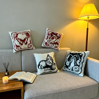 Housse de coussin jacquard tissée moderne de luxe, coussins décoratifs pour canapé, taie d'oreiller à motifs magnifiques