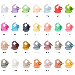 No tóxico unspillable anti derrame oso babero mini 360 cuencos de viaje <span class=keywords><strong>y</strong></span> platos <span class=keywords><strong>cuchara</strong></span> de <span class=keywords><strong>silicona</strong></span> para bebés bebé juego de cuencos de <span class=keywords><strong>silicona</strong></span> - Product Image 2