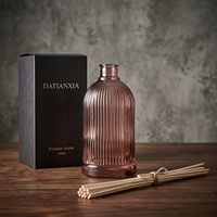 Diffuseur d'huiles essentielles en verre et rotin écologique, rond, rétro, sans alcool, 40 ml, 100 ml, 200 ml, 500 ml, couleur et logo personnalisables