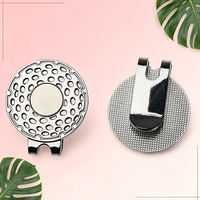 Blanker Metall-Golfhut-Clip mit starkem Magnet, hohler runder Golfballmarker-Halter, individueller Logo-Kappenclip