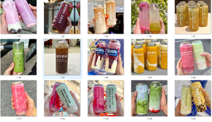 BSBH Logo personnalisé 350ml Boîte de boisson en plastique PET avec couvercle en aluminium Jus Bubble Tea Soda Emballage Plusieurs tailles 500ml Utilisation alimentaire - Product Image 3