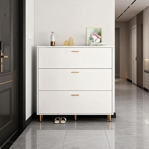 Mobile Porta Scarpe Moderno Multistrato in Legno Bianco Durevole Salvaspazio per Ingresso e Soggiorno - Product Image 2