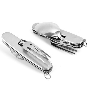 Cắm Trại Đồ Dùng Có Thể Tháo Rời Flatware Đa-Công Cụ Bộ Dụng Cụ Muỗng Nĩa Dao Mở Chai Gấp Xách Tay Dao Kéo Cho Du Lịch Đi Bộ Đường Dài - Product Image 4