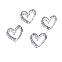 Dolce diamante intarsiato perla cuore in resina accessori per capelli forcina cianfrusaglie decorazione Charm retro piatto fai da te