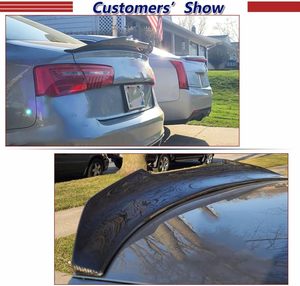 Aileron de coffre arrière en fibre de carbone pour Audi A6 C7 C7.5 S6 2012 2013 2014 2015 2016 2017 Sedan Trunk Lip HighKick Wing - Product Image 5
