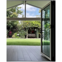 Véranda personnalisée Porte pliante extérieure en accordéon Porte coulissante en verre Patio bi-pliante plus de panneaux Aluminium Bi Porte pliante à vendre