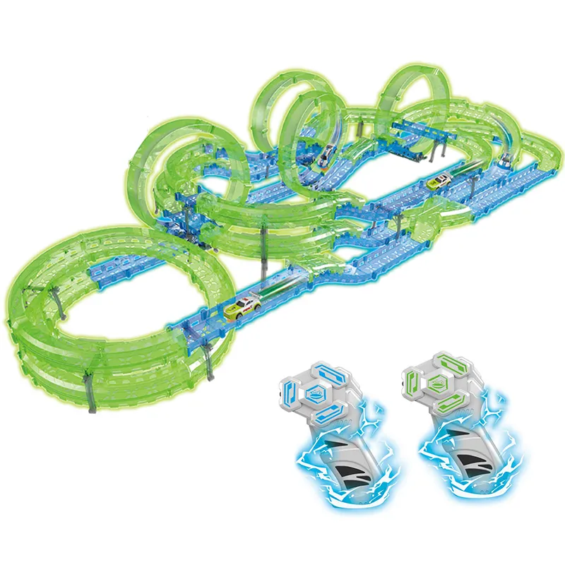 High Speed Race Track Electrical Cars 3.7v Rc Glowing Remote Control Electric Racing Slot Toy Car for Kids