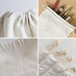 Sacs en coton robustes à cordon coulissant, motif lettres, taille personnalisable pour usage quotidien, voyages, cadeaux, courses, activités de plein air - Product Image 4