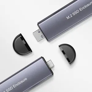 USB 3.1 Typ C SSD Nvme M2 M.2 SSD-Gehäuse M2 SSD USB A/C-Anschluss Aluminium 2 M.2 Externer Gehäuse-Hub