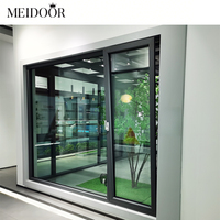 Fenêtre coulissante en aluminium à double vitrage, antivol, à économie d'énergie, noire personnalisée avec grilles pour villa
