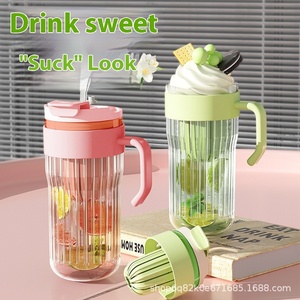 Suministro directo de fábrica de gran capacidad de 550ml, taza de separación de agua de té de vidrio sellada, Pajita, nuevo mango para agua hirviendo para fiestas - Product Image 3