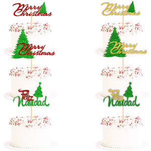 <span class=keywords><strong>Buon</strong></span> <span class=keywords><strong>natale</strong></span> <span class=keywords><strong>Feliz</strong></span> <span class=keywords><strong>Navidad</strong></span> Cake Topper decorazione Plug-In accessori per dolci da forno per feste - Product Image 1