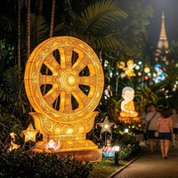 Grande décoration interactive de lanternes pour parc d'attractions, pour le Nouvel An, utilisation intérieure/extérieure, spectacle de lumière pour parc à thème
