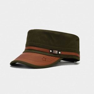 Wholesale PU Leather <b>Flat</b> Top Baseball <b>Cap</b> Twill Camp Hat Curved Brim Bill Women Outdoor Casual Sun Sport <b>Cap</b> for <b>Men</b> - Product Image 5