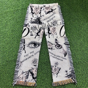 نسيج البضائع السراويل النساء عالية الجودة سستة Wideleg و السراويل الفضفاضة الفتاة مضيئة السراويل السراويل - Product Image 2