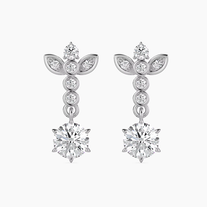 Classic Round Brilliant Cut Lab Grown <b>Diamond</b> Stud <b>Earrings</b> 14K White Gold IGI Certified Wedding Party Jewelry - Product Image 4