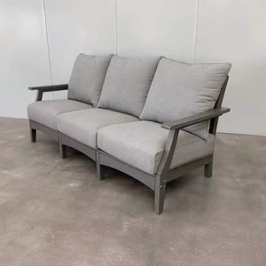 屋外用HDPEグレーソファ（クッション付き）パティオ、オープンエアバルコニー、防水、UV耐性、ホテル、民宿、庭園用屋外家具 - Product Image 3