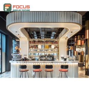 Custom Coffee Display Rack Tall Retail <b>Shelf</b> Bean Bag Area <b>Walnut</b> Product Display Rack - Product Image 2