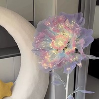 Fleur de pivoine artificielle géante en PE avec éclairage pour mariage, Saint-Valentin, Nouvel An, décoration artisanale en fil écologique