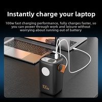 Banco de Energía KP706 de 60000mAh con Luz, Carga Rápida PD de 100W, 5 Puertos de Salida, Pantalla LED Digital, para Camping y Actividades al Aire Libre