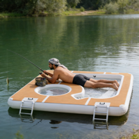 Plateforme flottante gonflable robuste, radeau flottant sur mesure pour les loisirs aquatiques en plein air