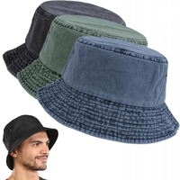 Sombrero de Pesca de Ala Ancha de Algodón Lavado Vintage con Logotipo Bordado Personalizado, Bajo MOQ, Venta al por Mayor, OEM, Unisex, Sombrero de Pescador para Exteriores