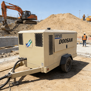 Compresseur d'air à vis diesel d'occasion Doo-san Inger-soll Rand VHP400 400 CFM 14 bar avec <span class=keywords><strong>moteur</strong></span> 6 cylindres - Product Image 1