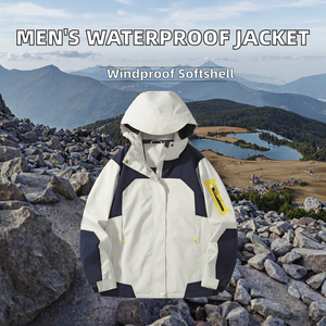 Chaqueta Deportiva de Exterior para Hombre, con Logotipo Personalizado, de Tejido Softshell, Delgada, de Secado Rápido, Impermeable, Cortavientos, con Capucha, Ligera, para Primavera - Product Image 2