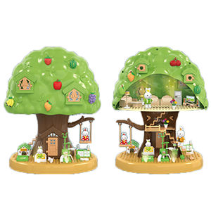 Set Giocattolo Fai-da-Te 2022: Animali della Foresta nella Casa sull'Albero con Mini Mobili e Quattro Coniglietti - Product Image 2
